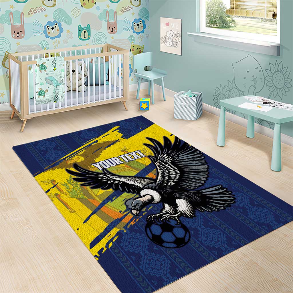 Ecuador Football Custom Area Rug 2026 Vamos La Tri Blue South America Pattern - Wonder Print Shop