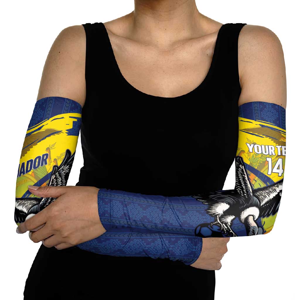 Ecuador Football Custom Arm Sleeves 2026 Vamos La Tri Blue South America Pattern - Wonder Print Shop