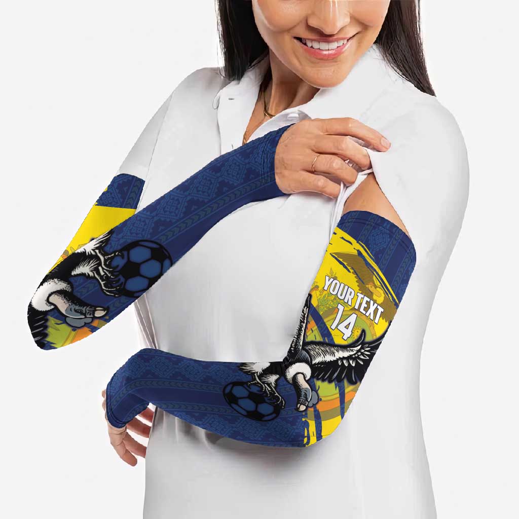 Ecuador Football Custom Arm Sleeves 2026 Vamos La Tri Blue South America Pattern - Wonder Print Shop