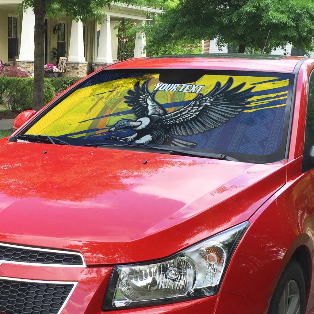 Ecuador Football Custom Auto Sun Shade 2026 Vamos La Tri Blue South America Pattern - Wonder Print Shop