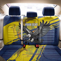 Ecuador Football Custom Back Car Seat Cover 2026 Vamos La Tri Blue South America Pattern - Wonder Print Shop