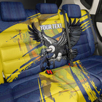 Ecuador Football Custom Back Car Seat Cover 2026 Vamos La Tri Blue South America Pattern - Wonder Print Shop
