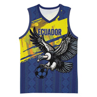 Ecuador Football Custom Basketball Jersey 2026 Vamos La Tri Blue South America Pattern - Wonder Print Shop