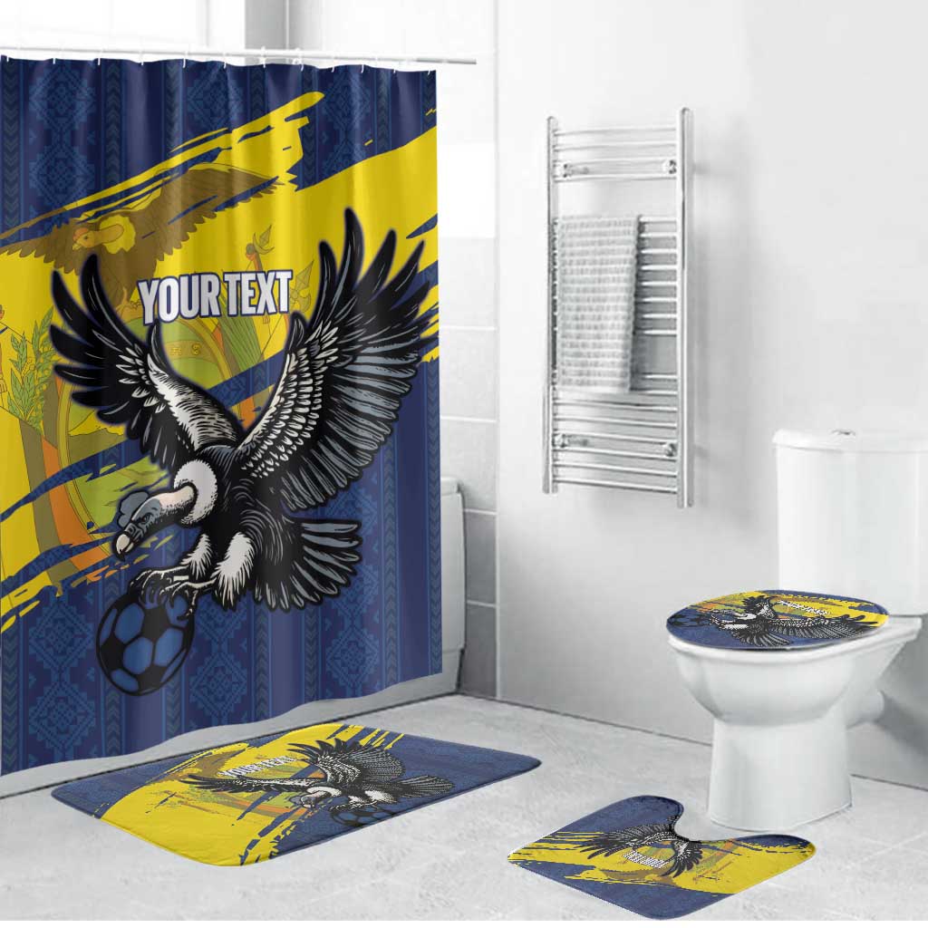 Ecuador Football Custom Bathroom Set 2026 Vamos La Tri Blue South America Pattern - Wonder Print Shop