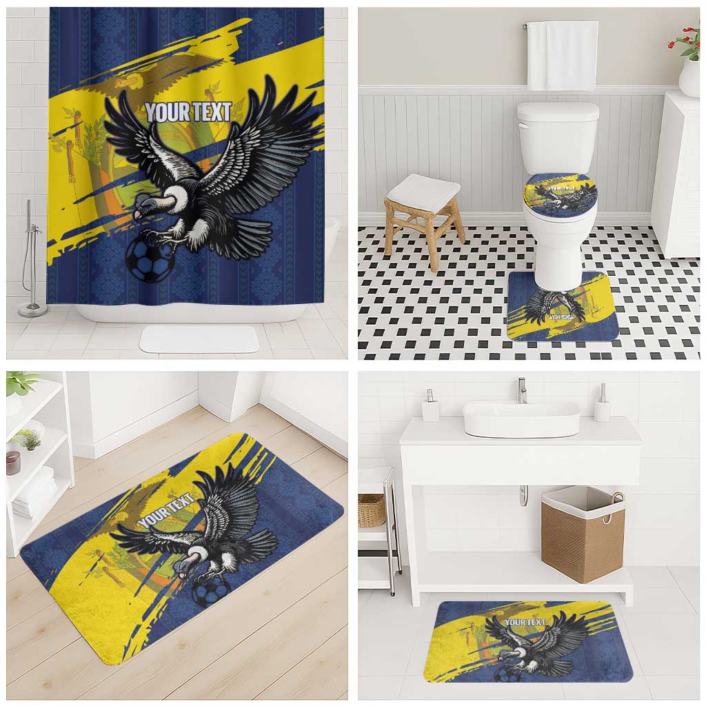 Ecuador Football Custom Bathroom Set 2026 Vamos La Tri Blue South America Pattern - Wonder Print Shop