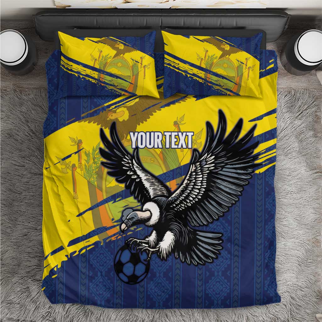 Ecuador Football Custom Bedding Set 2026 Vamos La Tri Blue South America Pattern - Wonder Print Shop