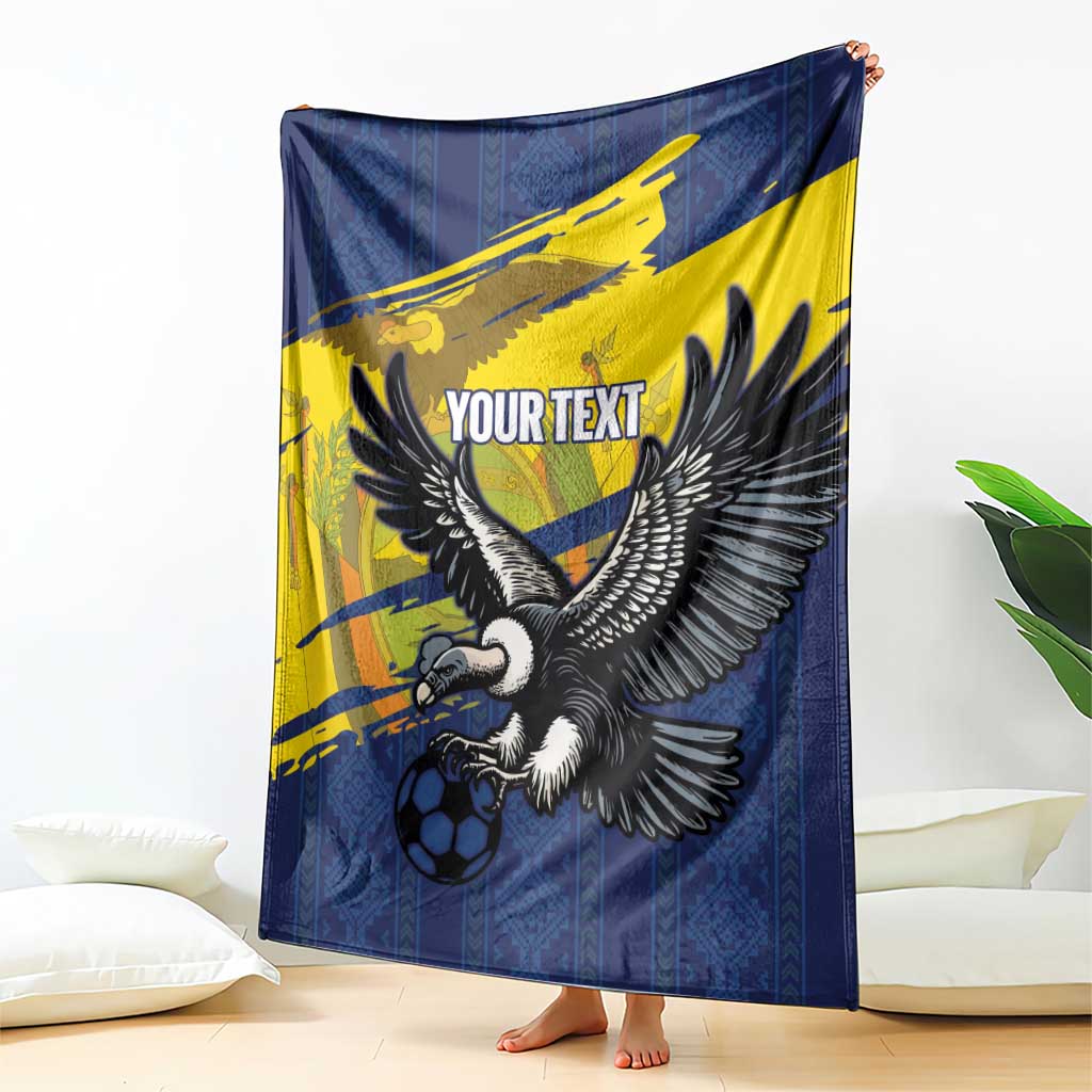 Ecuador Football Custom Blanket 2026 Vamos La Tri Blue South America Pattern - Wonder Print Shop