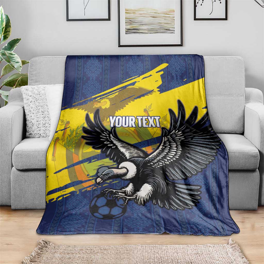 Ecuador Football Custom Blanket 2026 Vamos La Tri Blue South America Pattern - Wonder Print Shop