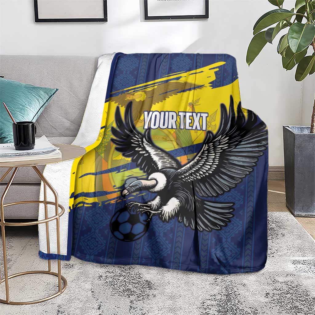 Ecuador Football Custom Blanket 2026 Vamos La Tri Blue South America Pattern - Wonder Print Shop