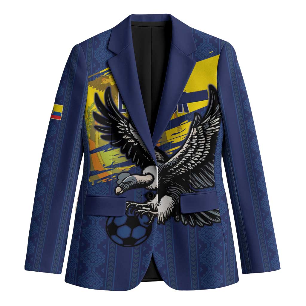 Ecuador Football Custom Blazer 2026 Vamos La Tri Blue South America Pattern - Wonder Print Shop