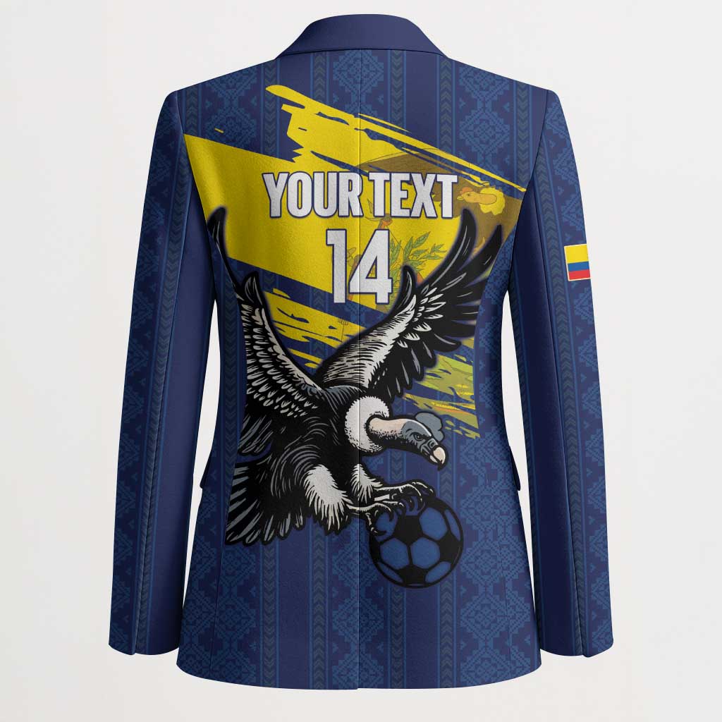 Ecuador Football Custom Blazer 2026 Vamos La Tri Blue South America Pattern - Wonder Print Shop