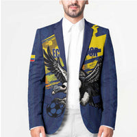 Ecuador Football Custom Blazer 2026 Vamos La Tri Blue South America Pattern - Wonder Print Shop