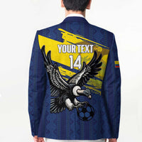Ecuador Football Custom Blazer 2026 Vamos La Tri Blue South America Pattern - Wonder Print Shop