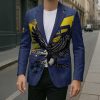 Ecuador Football Custom Blazer 2026 Vamos La Tri Blue South America Pattern - Wonder Print Shop