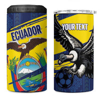 Ecuador Football Custom 4 in 1 Can Cooler Tumbler 2026 Vamos La Tri Blue South America Pattern - Wonder Print Shop