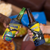Ecuador Football Custom 4 in 1 Can Cooler Tumbler 2026 Vamos La Tri Blue South America Pattern - Wonder Print Shop