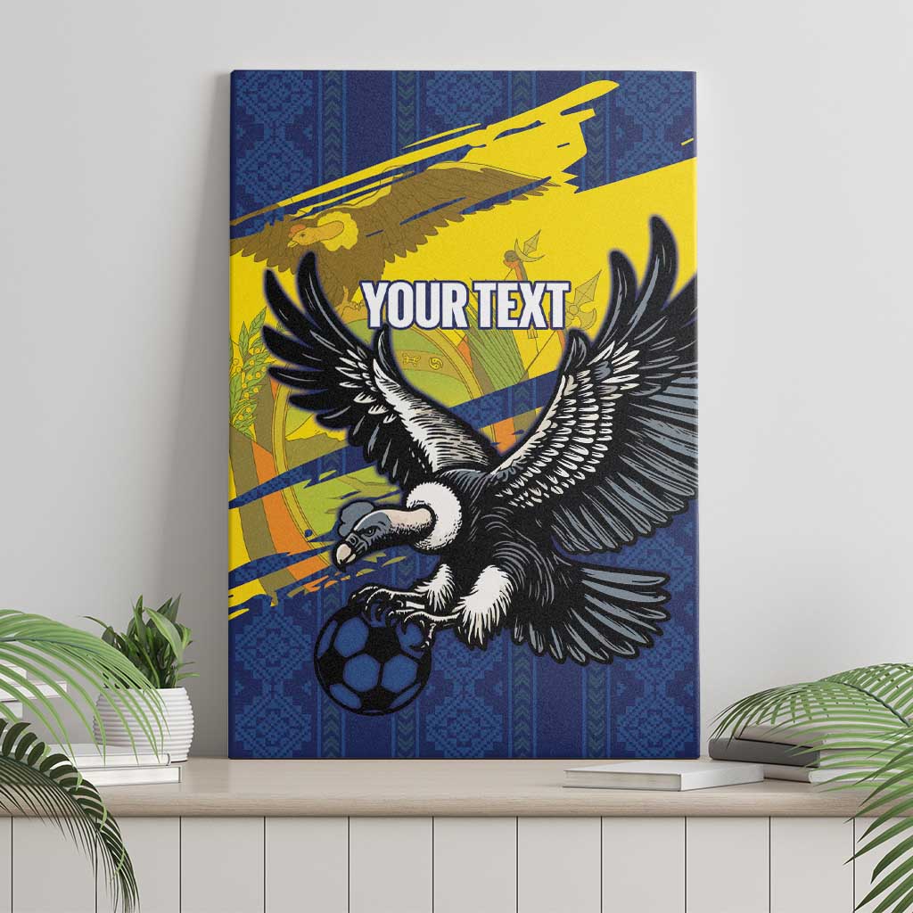 Ecuador Football Custom Canvas Wall Art 2026 Vamos La Tri Blue South America Pattern - Wonder Print Shop