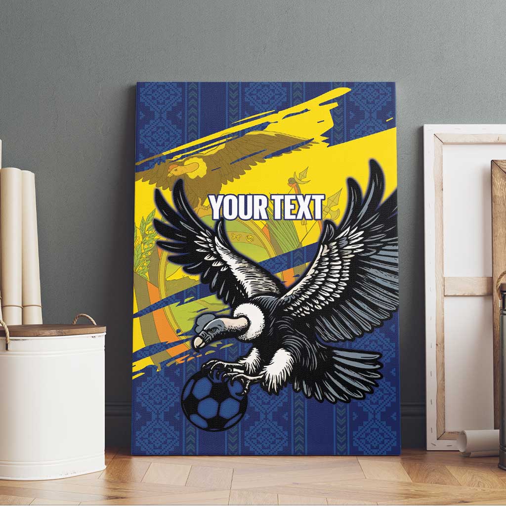 Ecuador Football Custom Canvas Wall Art 2026 Vamos La Tri Blue South America Pattern - Wonder Print Shop