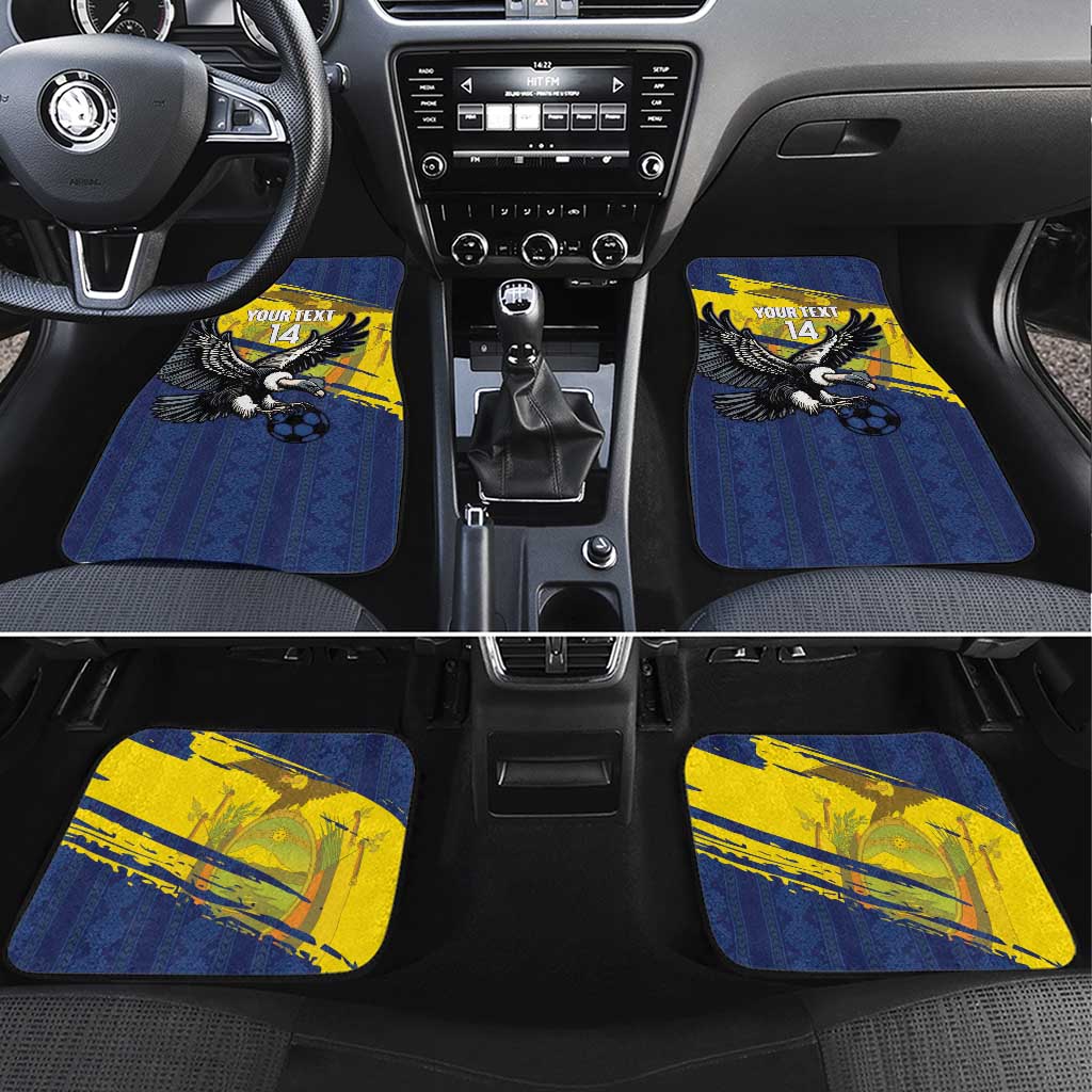 Ecuador Football Custom Car Mats 2026 Vamos La Tri Blue South America Pattern - Wonder Print Shop