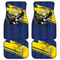 Ecuador Football Custom Car Mats 2026 Vamos La Tri Blue South America Pattern - Wonder Print Shop