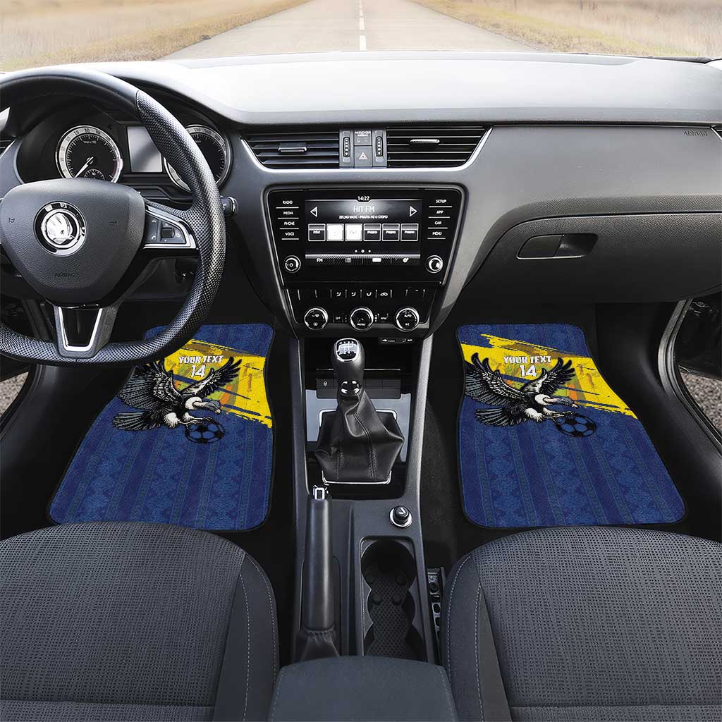 Ecuador Football Custom Car Mats 2026 Vamos La Tri Blue South America Pattern - Wonder Print Shop