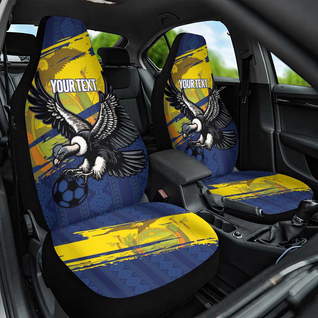 Ecuador Football Custom Car Seat Cover 2026 Vamos La Tri Blue South America Pattern - Wonder Print Shop