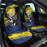 Ecuador Football Custom Car Seat Cover 2026 Vamos La Tri Blue South America Pattern - Wonder Print Shop