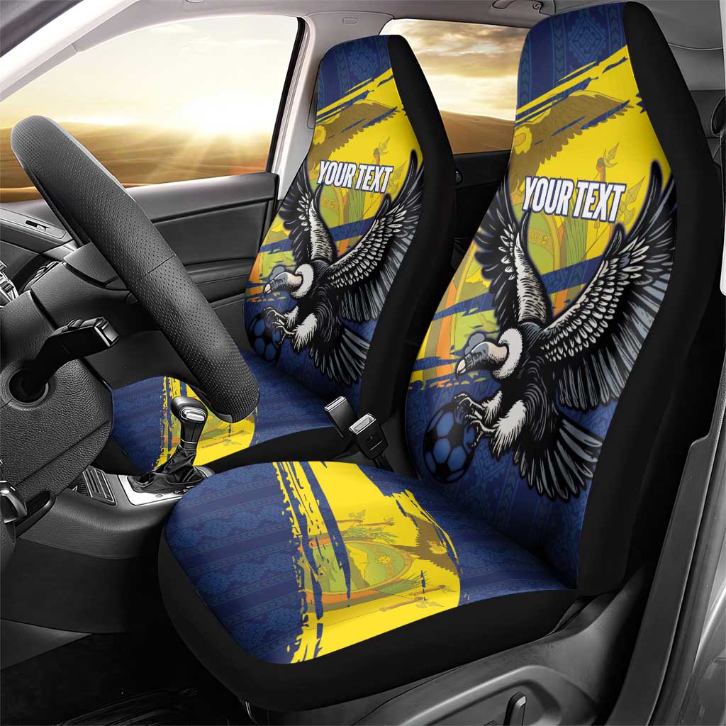 Ecuador Football Custom Car Seat Cover 2026 Vamos La Tri Blue South America Pattern - Wonder Print Shop