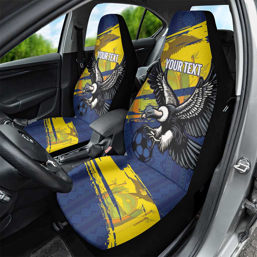 Ecuador Football Custom Car Seat Cover 2026 Vamos La Tri Blue South America Pattern - Wonder Print Shop