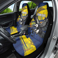 Ecuador Football Custom Car Seat Cover 2026 Vamos La Tri Blue South America Pattern - Wonder Print Shop