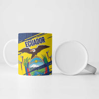 Ecuador Football Custom Ceramic Mug 2026 Vamos La Tri Blue South America Pattern - Wonder Print Shop