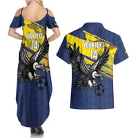 Ecuador Football Custom Couples Matching Summer Maxi Dress and Hawaiian Shirt 2026 Vamos La Tri Blue South America Pattern - Wonder Print Shop