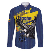 Ecuador Football Custom Family Matching Long Sleeve Bodycon Dress and Hawaiian Shirt 2026 Vamos La Tri Blue South America Pattern - Wonder Print Shop