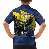 Ecuador Football Custom Family Matching Mermaid Dress and Hawaiian Shirt 2026 Vamos La Tri Blue South America Pattern - Wonder Print Shop