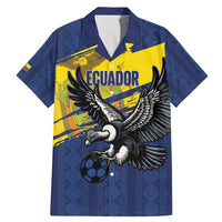 Ecuador Football Custom Family Matching Mermaid Dress and Hawaiian Shirt 2026 Vamos La Tri Blue South America Pattern - Wonder Print Shop