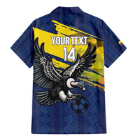 Ecuador Football Custom Family Matching Mermaid Dress and Hawaiian Shirt 2026 Vamos La Tri Blue South America Pattern - Wonder Print Shop