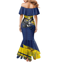Ecuador Football Custom Family Matching Mermaid Dress and Hawaiian Shirt 2026 Vamos La Tri Blue South America Pattern - Wonder Print Shop