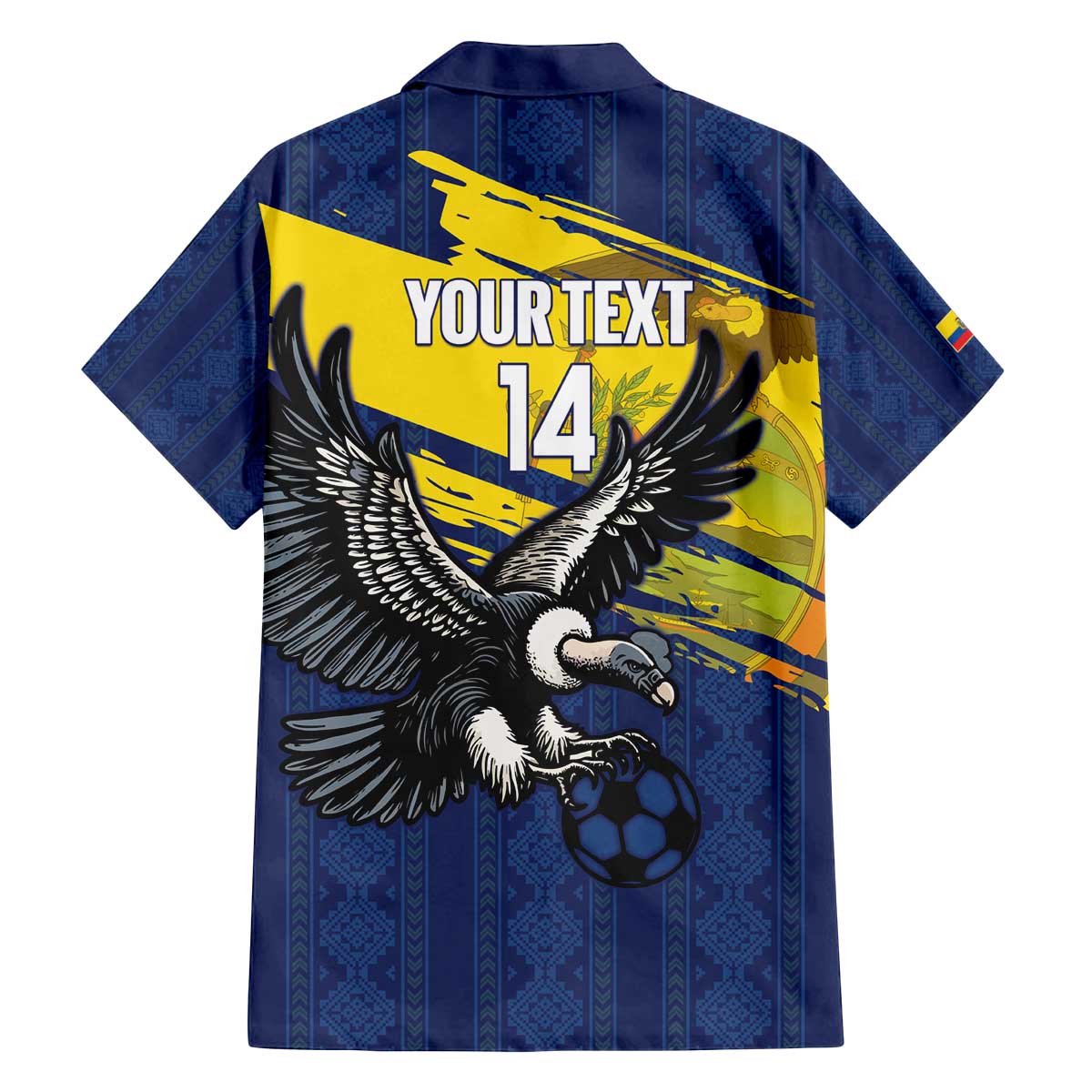 Ecuador Football Custom Family Matching Off The Shoulder Long Sleeve Dress and Hawaiian Shirt 2026 Vamos La Tri Blue South America Pattern - Wonder Print Shop