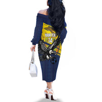 Ecuador Football Custom Family Matching Off The Shoulder Long Sleeve Dress and Hawaiian Shirt 2026 Vamos La Tri Blue South America Pattern - Wonder Print Shop