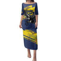 Ecuador Football Custom Family Matching Puletasi and Hawaiian Shirt 2026 Vamos La Tri Blue South America Pattern - Wonder Print Shop