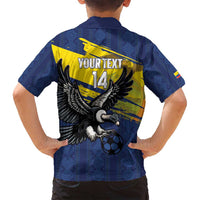 Ecuador Football Custom Family Matching Summer Maxi Dress and Hawaiian Shirt 2026 Vamos La Tri Blue South America Pattern - Wonder Print Shop