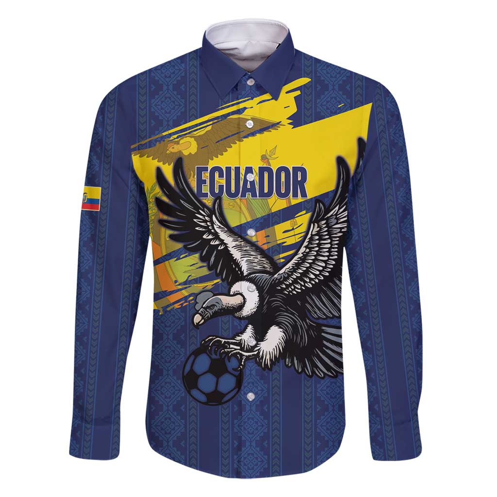 Ecuador Football Custom Family Matching Tank Maxi Dress and Hawaiian Shirt 2026 Vamos La Tri Blue South America Pattern - Wonder Print Shop