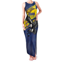 Ecuador Football Custom Family Matching Tank Maxi Dress and Hawaiian Shirt 2026 Vamos La Tri Blue South America Pattern - Wonder Print Shop