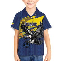 Ecuador Football Custom Family Matching Tank Maxi Dress and Hawaiian Shirt 2026 Vamos La Tri Blue South America Pattern - Wonder Print Shop
