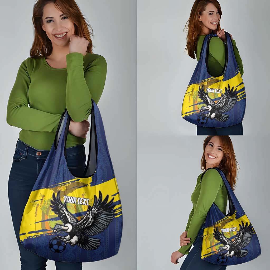 Ecuador Football Custom Grocery Bag 2026 Vamos La Tri Blue South America Pattern - Wonder Print Shop