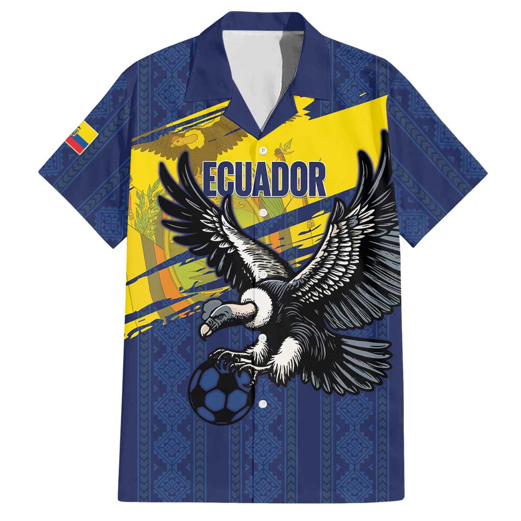 Ecuador Football Custom Hawaiian Shirt 2026 Vamos La Tri Blue South America Pattern - Wonder Print Shop