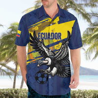 Ecuador Football Custom Hawaiian Shirt 2026 Vamos La Tri Blue South America Pattern - Wonder Print Shop
