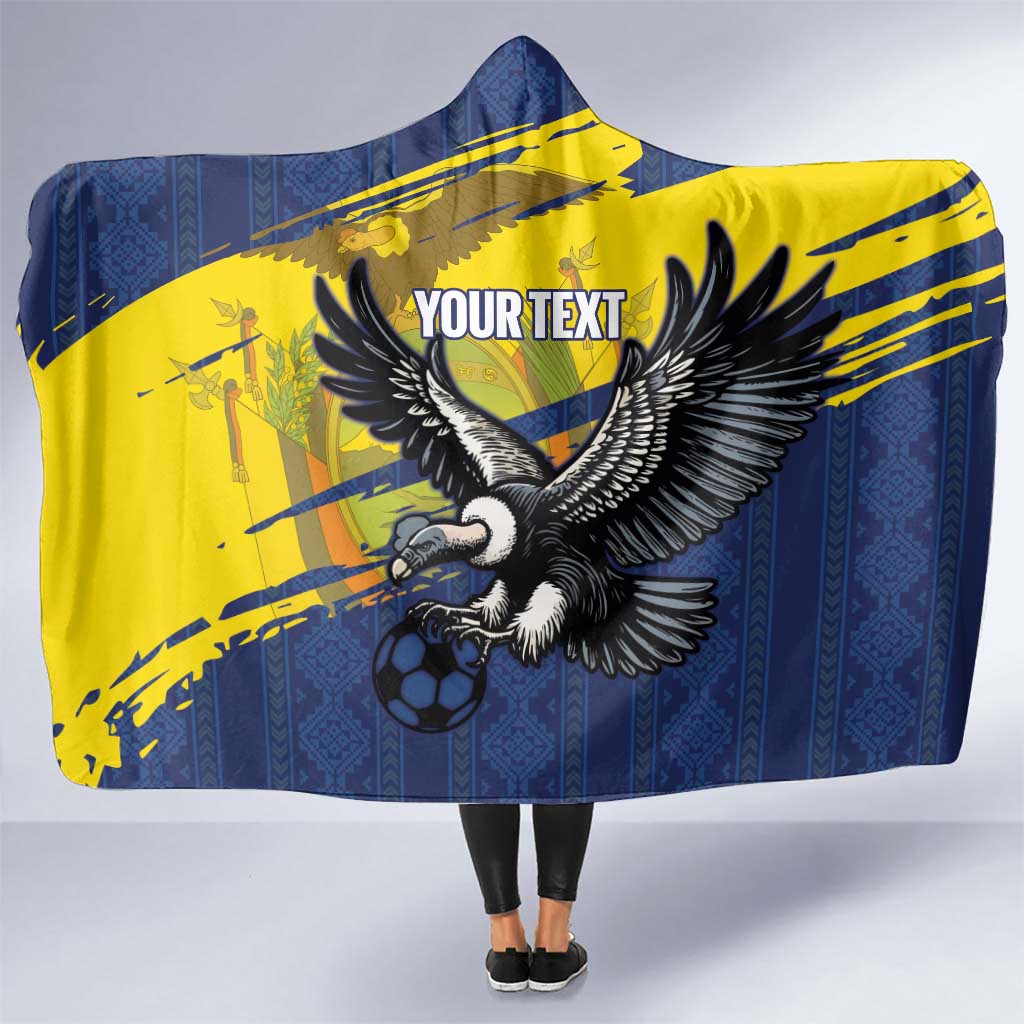 Ecuador Football Custom Hooded Blanket 2026 Vamos La Tri Blue South America Pattern - Wonder Print Shop