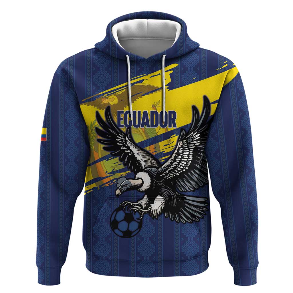 Ecuador Football Custom Hoodie 2026 Vamos La Tri Blue South America Pattern - Wonder Print Shop