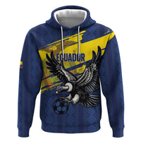 Ecuador Football Custom Hoodie 2026 Vamos La Tri Blue South America Pattern - Wonder Print Shop